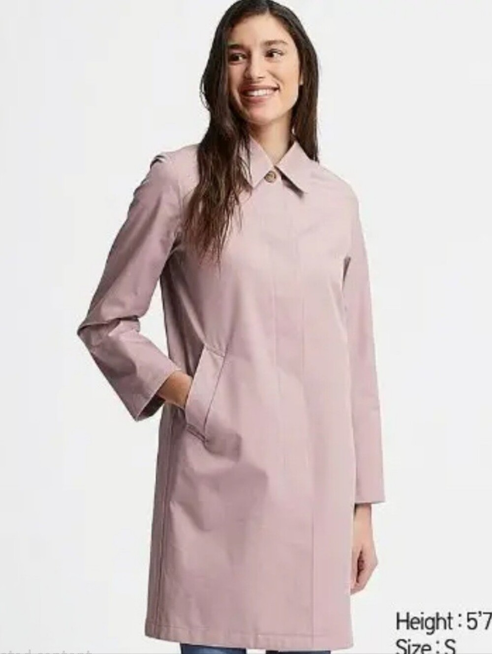 Uniqlo Blocktech Women's Light Pink Trench Coat